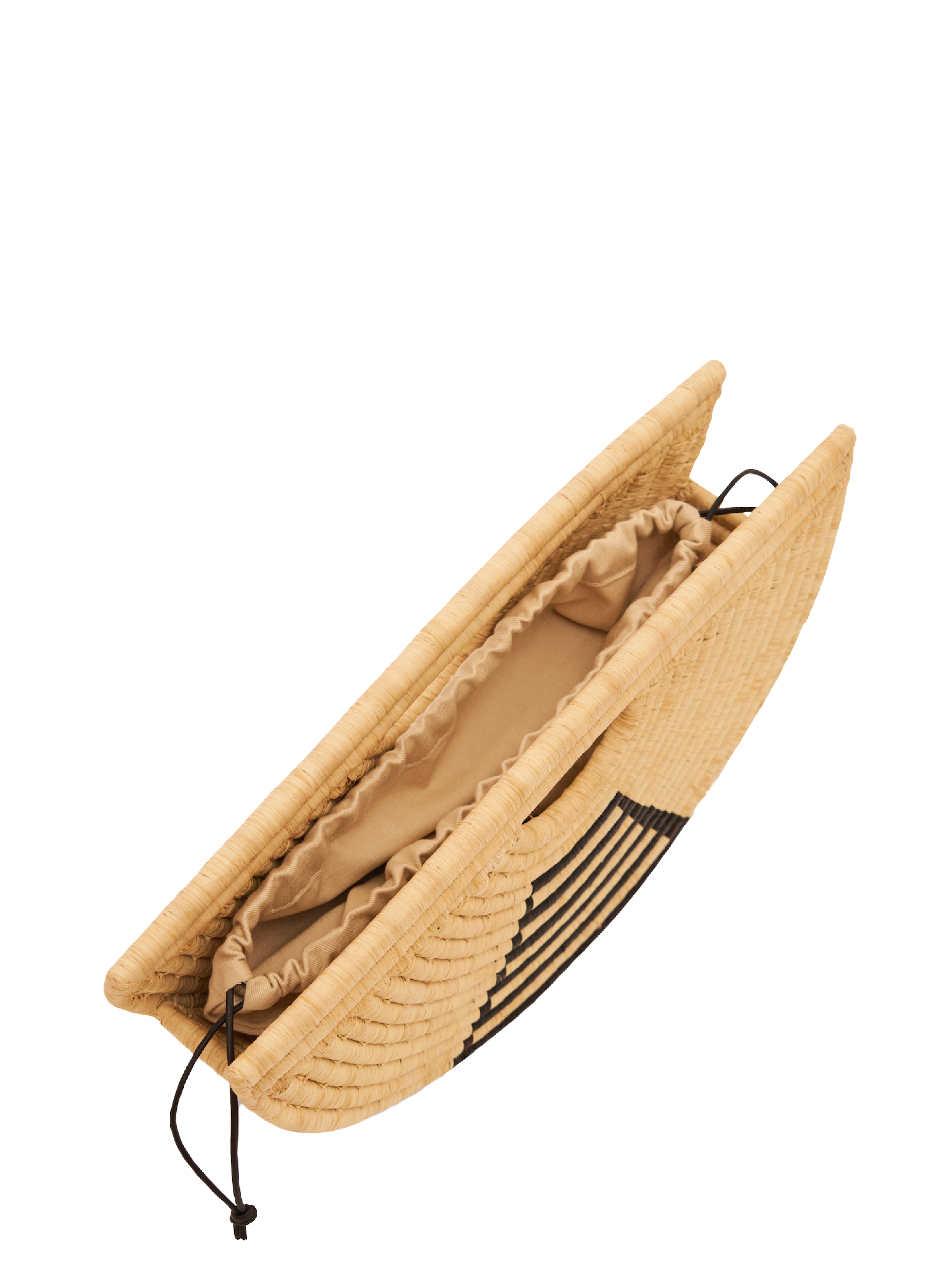 Half Moon Raffia Mini in Natural Beige