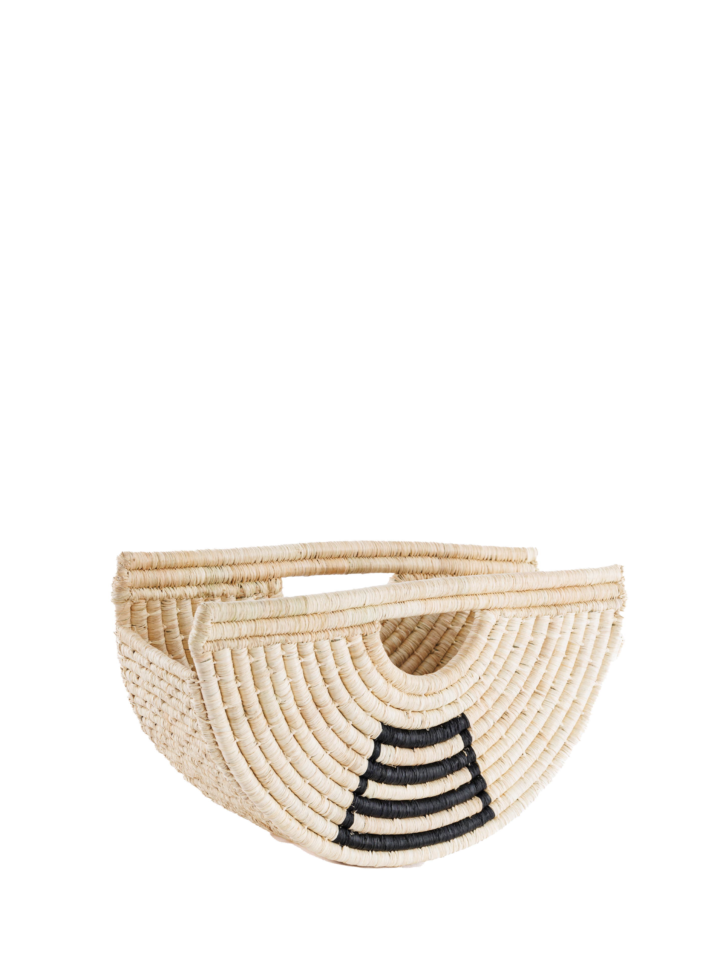 Half Moon Raffia Mini in Natural Beige